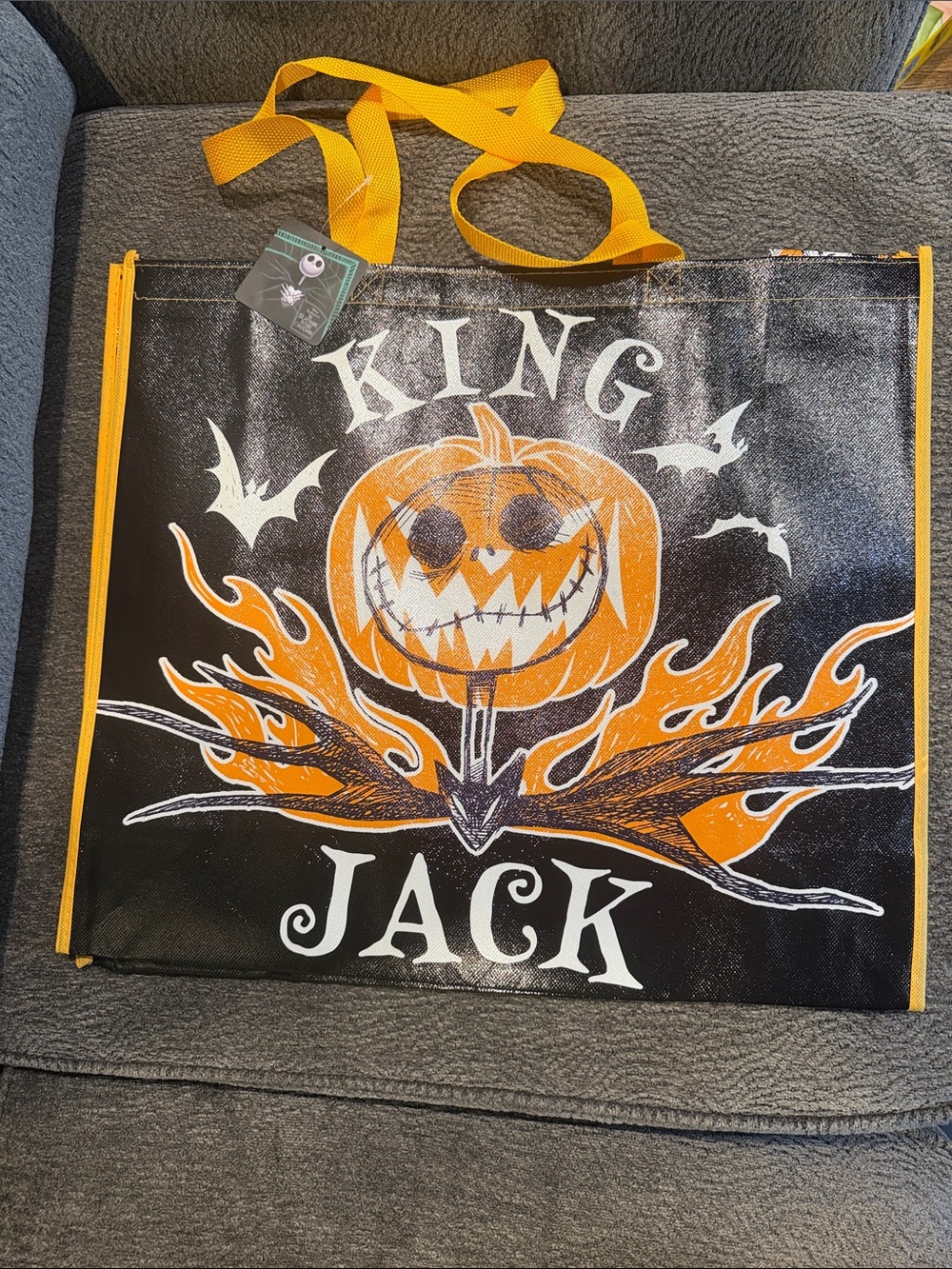 Disney King Jack Halloween Tote Bag in Black and Orange